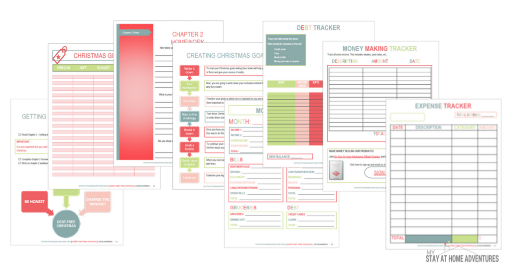 What's inside christmas debt free workbook