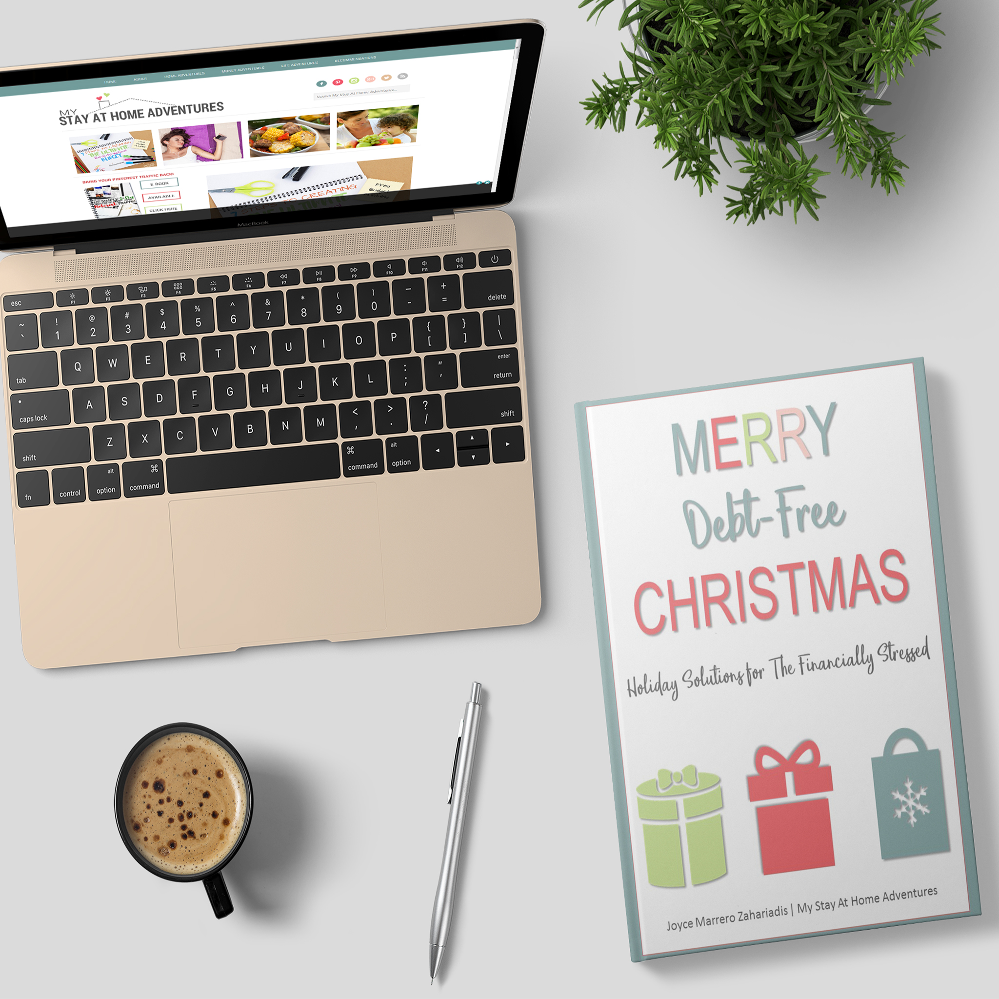 merry debt free christmas mock up shopify