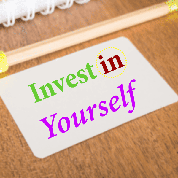 Sticker with text invest in yourself.