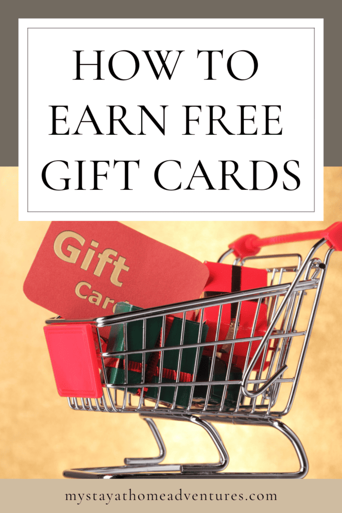 a big gift card in a cart with a words