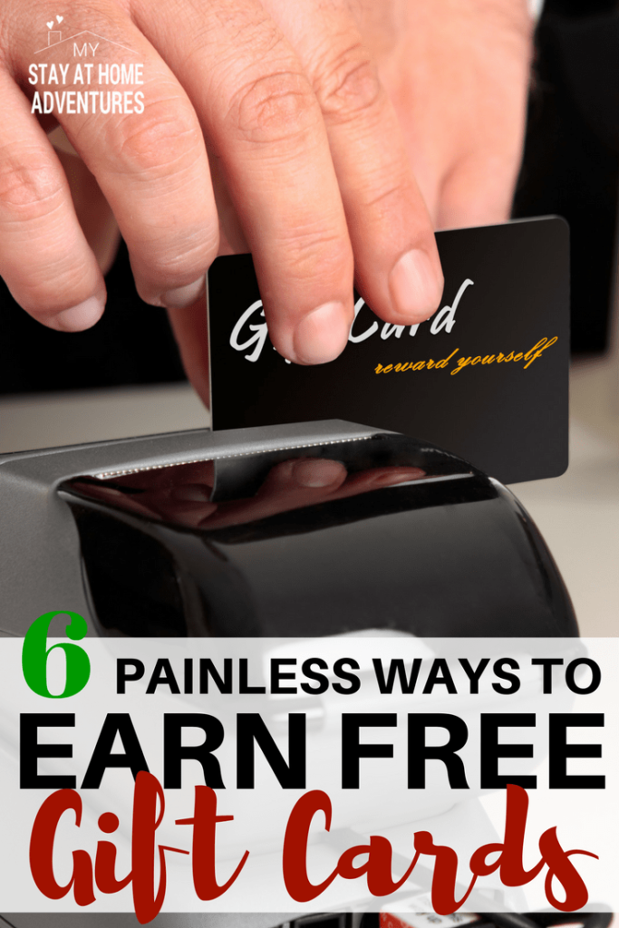 Learn how to earning free gift cards the legit and easy way. These 6 painless ways to earn free gift cards are fun, and family friendly!