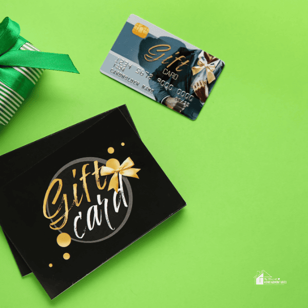 Gift Cards on Green Color Background