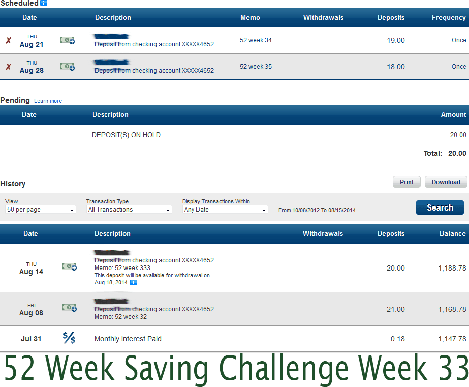 52 saving week 33