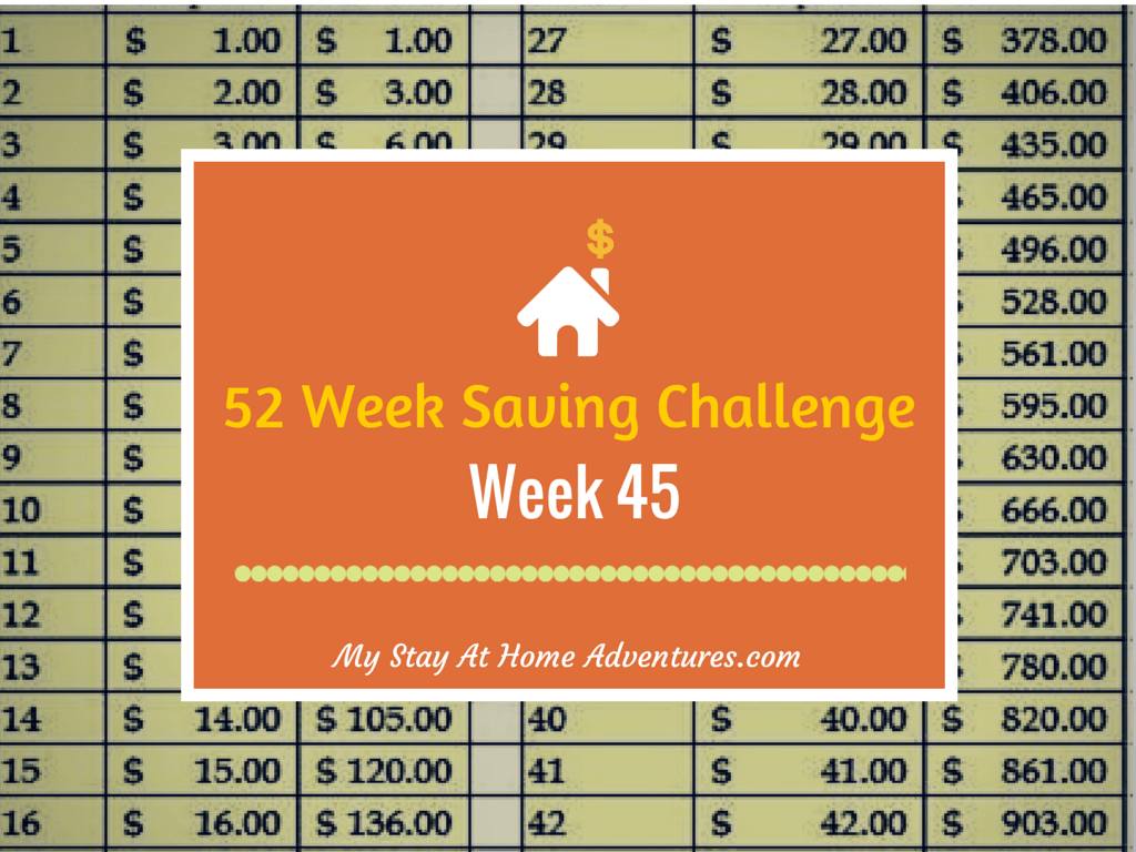 52 Week Saving Challenge Week 45