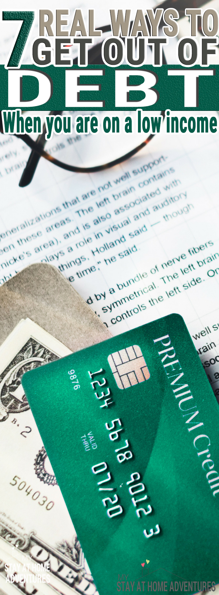 Having a low income and debt its rough. Learn 7 ways to get out of debt on a low income and create good financial habits in the process. Getting out of debt regardless of income is possible all you need to do is follow this steps.