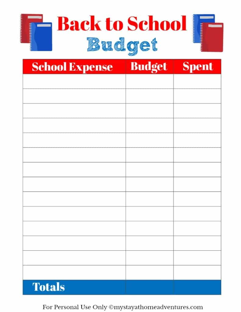 Free back to school budget printable available to help you stay on budget this shopping season.