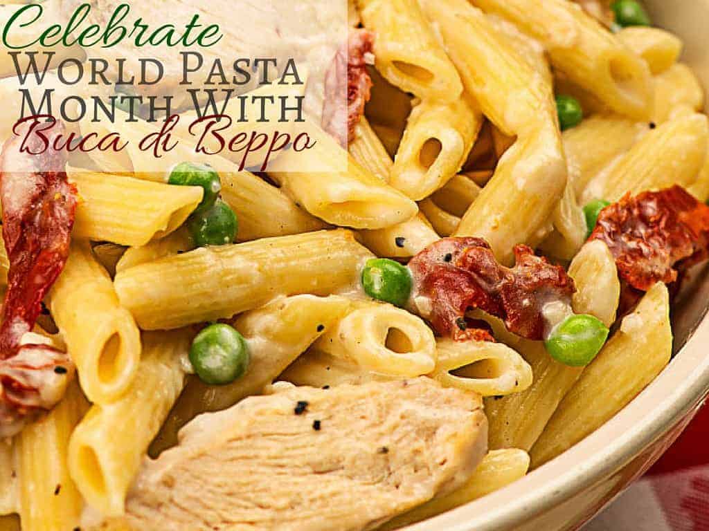 Come and celebrate World Pasta Month with Buca di Beppo and enter our giveaway for a chance to win a Buca di Beppo gift card! #ad