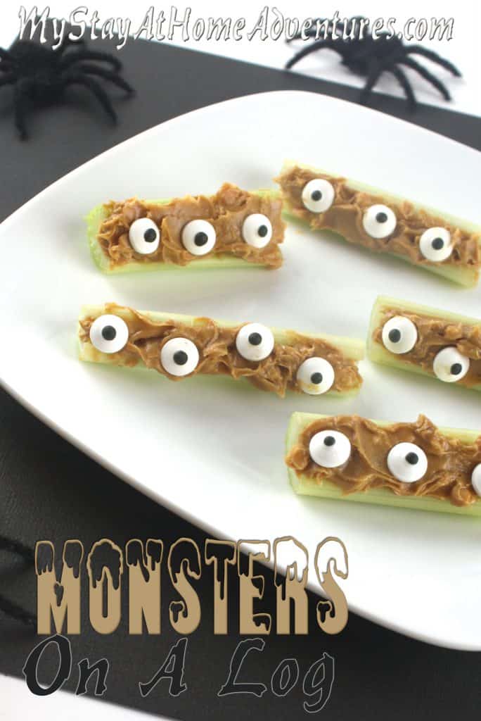 Looking for a Halloween healthy snack? This Monsters on a log recipe will do the trick. Learn how to create them and have fun while eating them.