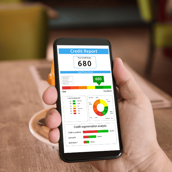 Credit score report mobile phone.