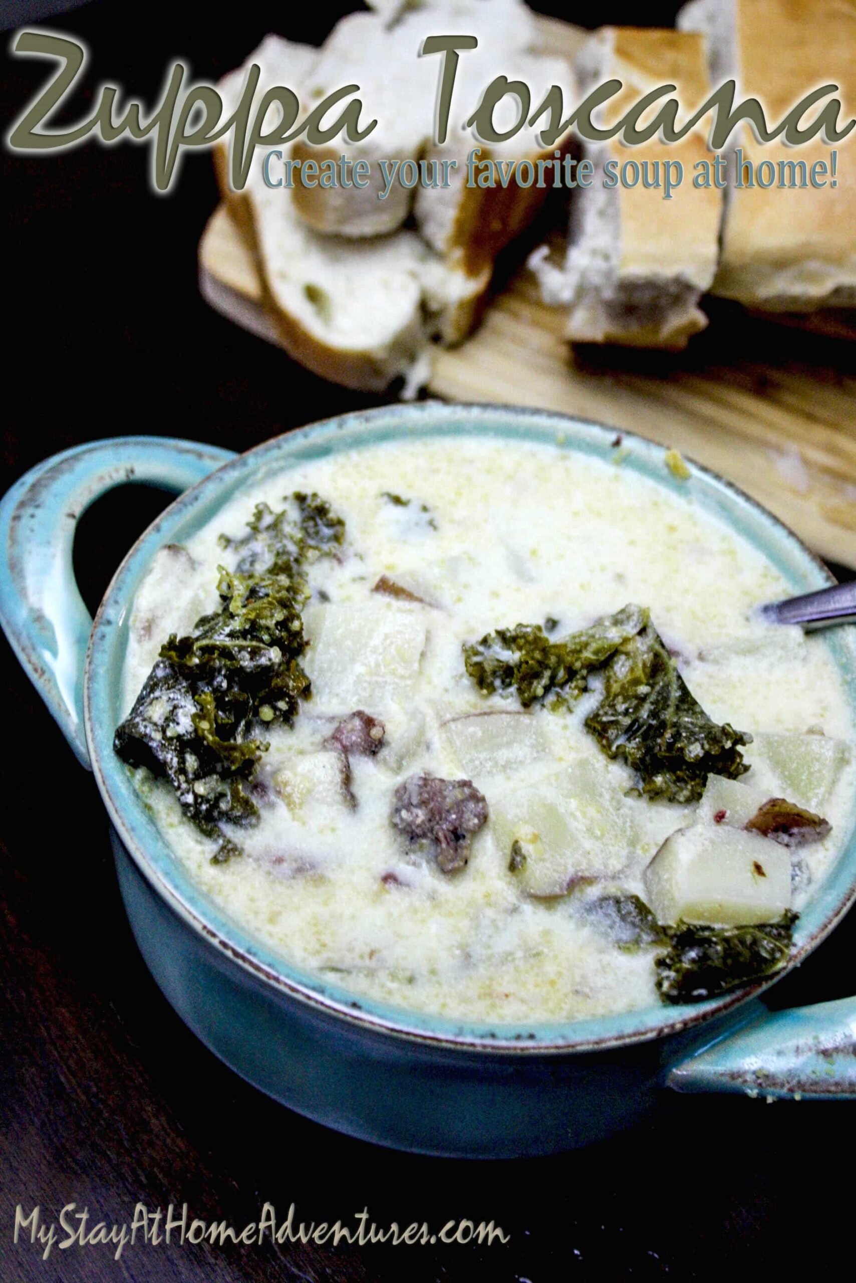 Toscana soup? Yes, create this delicious Zuppa Toscana at home with this mouth-watering recipe you and your family are going to love! via @mystayathome