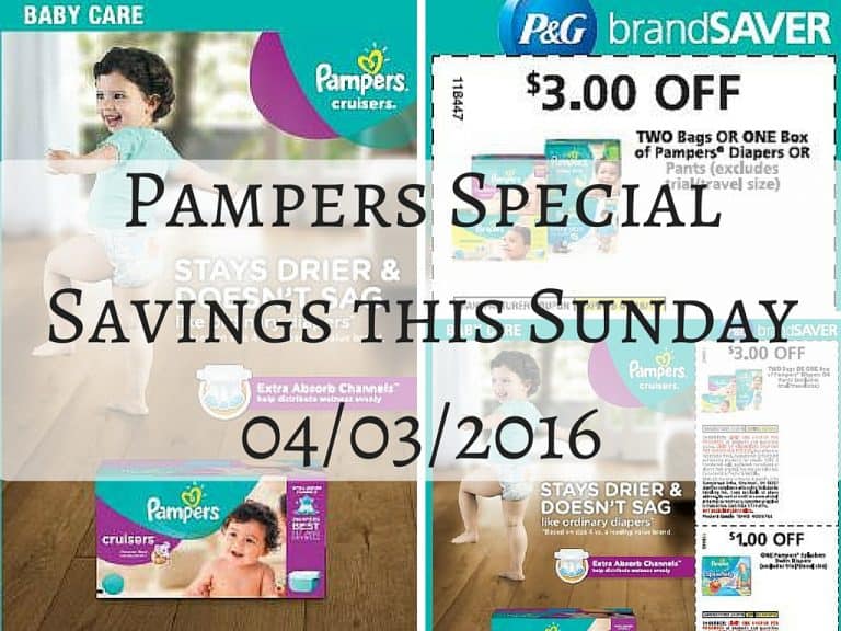 Pampers Special Savings this Sunday 04/03/2016