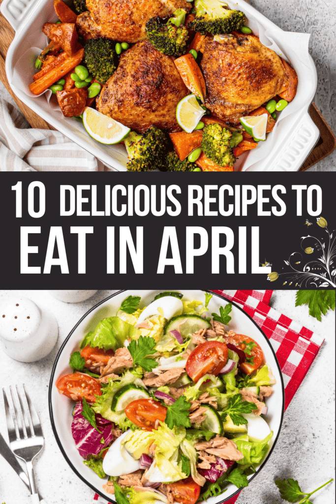 Two images of recipes with spring vegetables