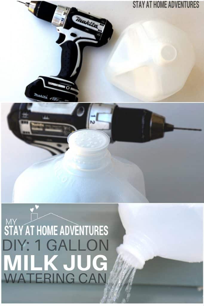 Milk Jug Watering Can - A simple and easy way to create a DIY milk jug watering can with your children to help them water the garden and keep cool this summer. This comes with step by step photos. 