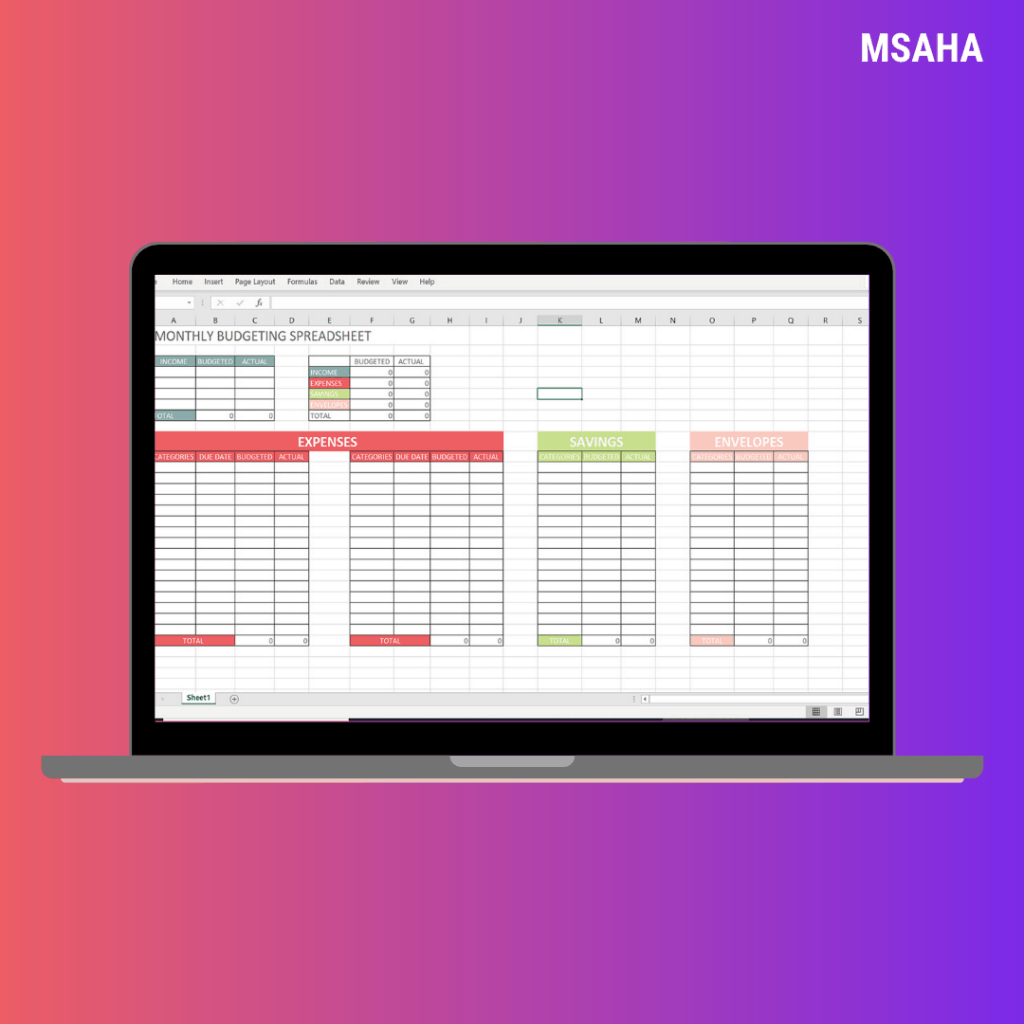 Monthly Personal Budget Template from www.mystayathomeadventures.com