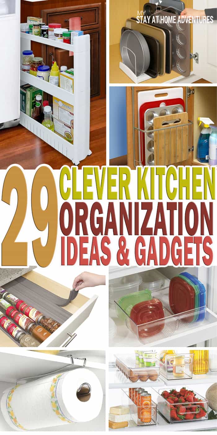 Get inspired with these twenty-nine kitchen organization ideas. Whether you're a frequent home cook or just trying to figure out how to get your kitchen under control, you'll find some great tips in this roundup! via @mystayathome