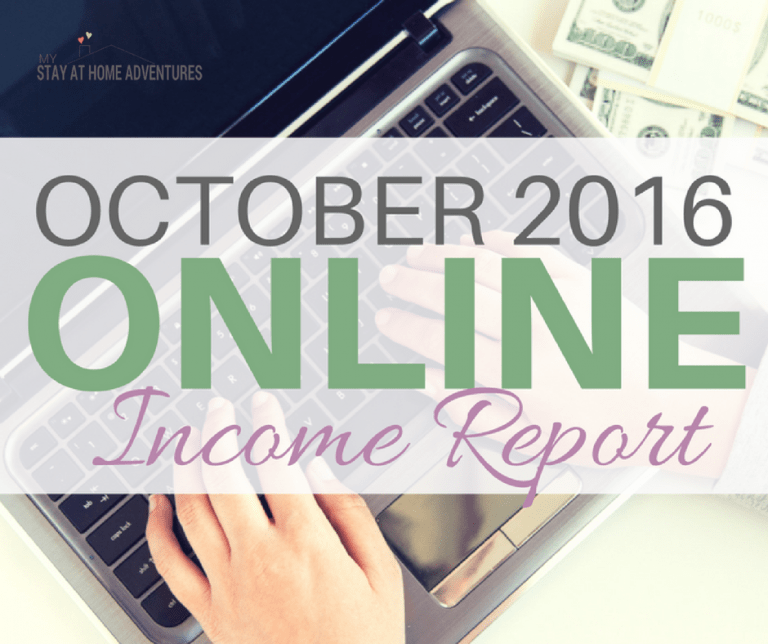 October 2016 Online Income Report
