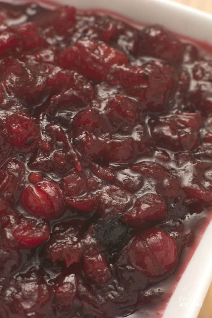 Close up of cranberry sauce