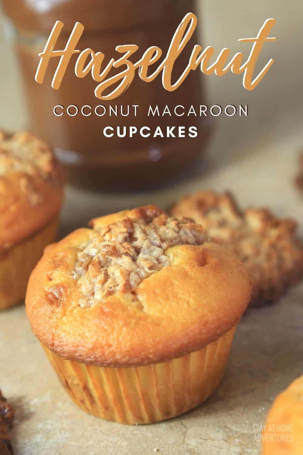 Calling all coconut macaroon lovers out there! Delicious cupcakes filled with hazelnut (Nutella) coconuts in the middle. via @mystayathome
