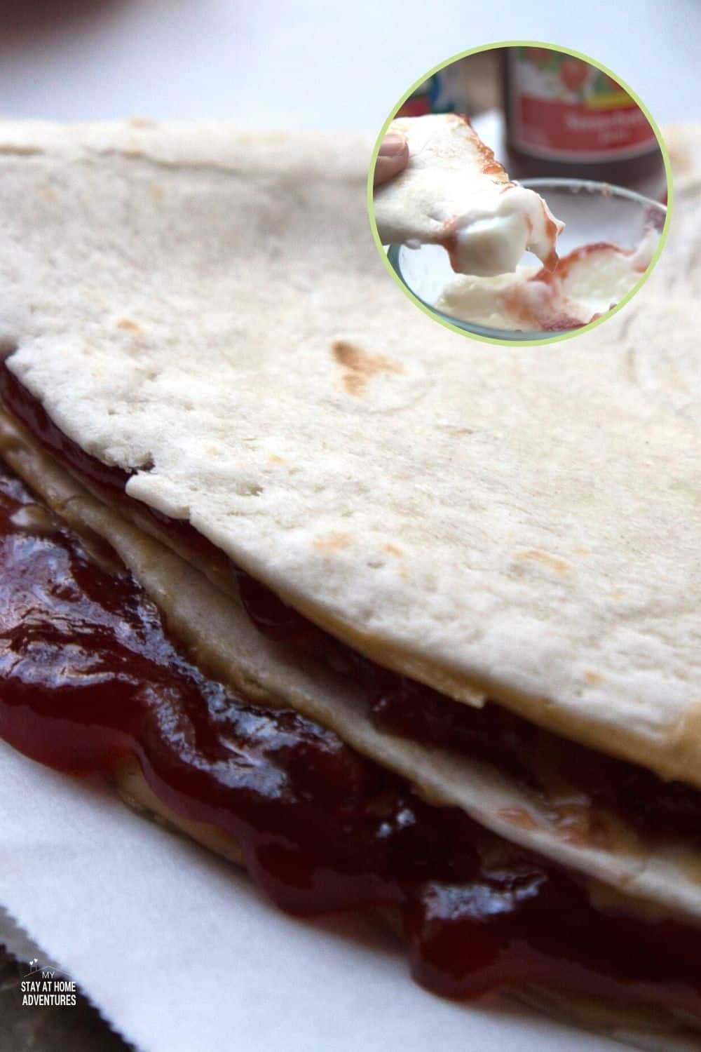 Moms, it's time to replace your PB&J sandwich with a new lunchtime favorite: the peanut butter and jelly quesadilla. This easy-to-make recipe is perfect for kids because it tastes just like an ordinary grilled cheese sandwich but has all of the deliciousness of a peanut butter and jelly sandwich. Your little one will be so thrilled! via @mystayathome