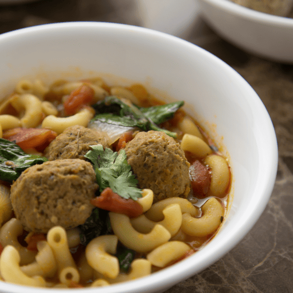 frozen meatball soup
closeup