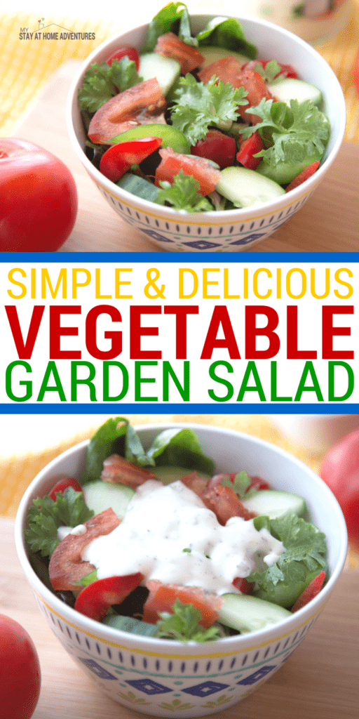 If you are a beginner gardener and not sure what to do with your veggies and herbs, check out this simple and delicious vegetable garden salad. #SeeTheLite #Ad