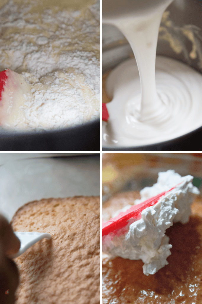 Steps showing how to make Puerto Rican Tres Leche Cake
