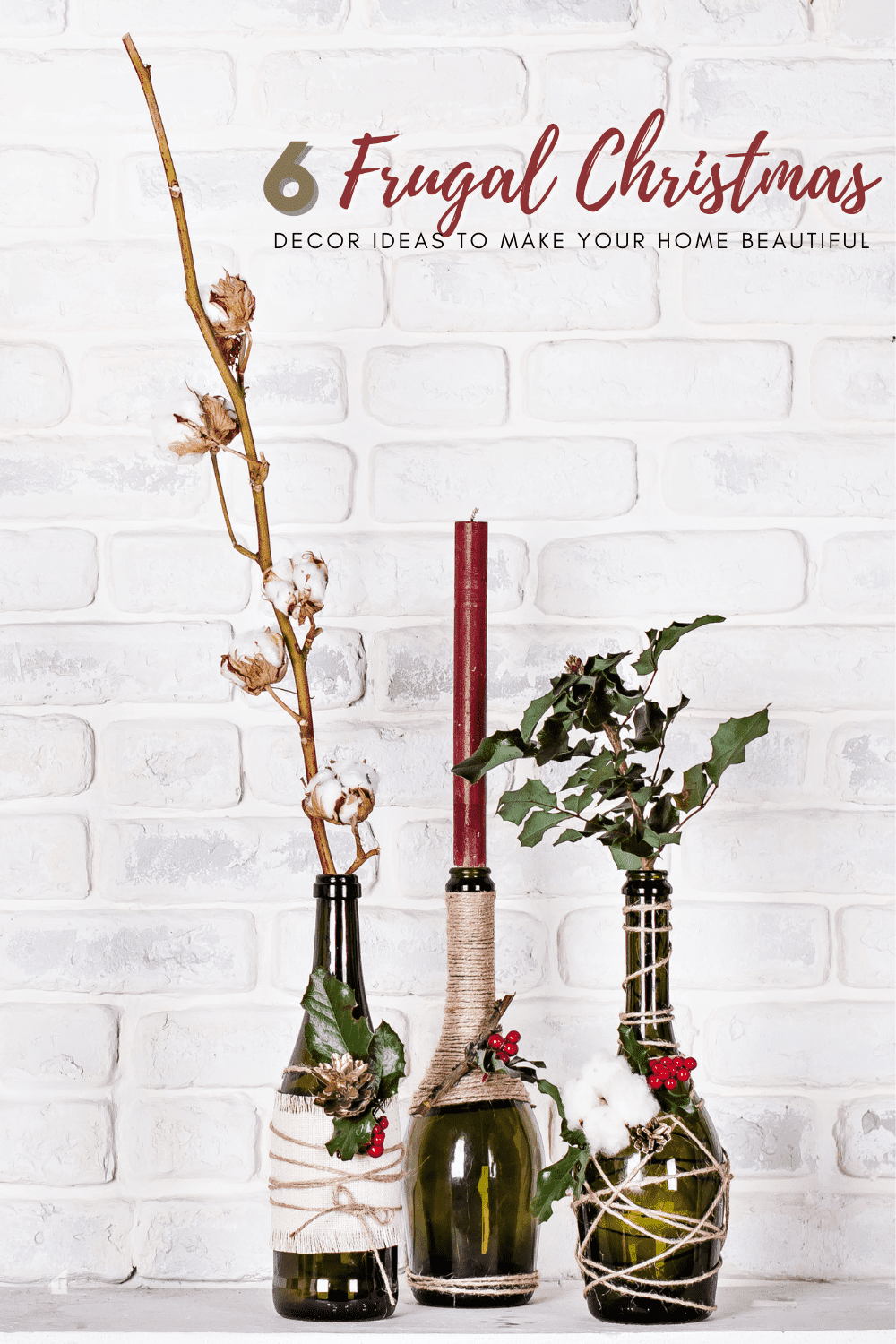 These frugal Christmas decor ideas will make your home festive and beautiful for the holidays without causing you to blow your budget! via @mystayathome