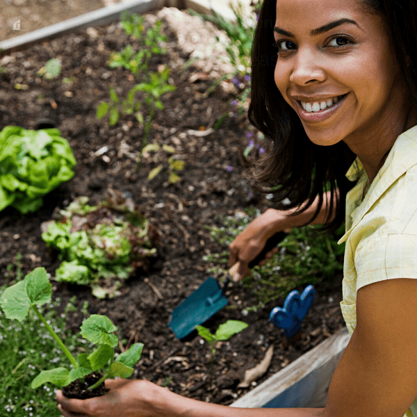 woman gardening