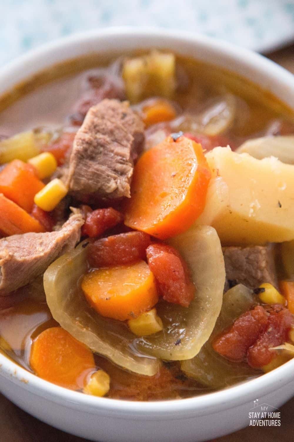 Check out this Instant Pot Sopa de Carne recipe or Puerto Rican Beef Soup recipe that you and your family are going to love. Slow cooker recipe available. via @mystayathome