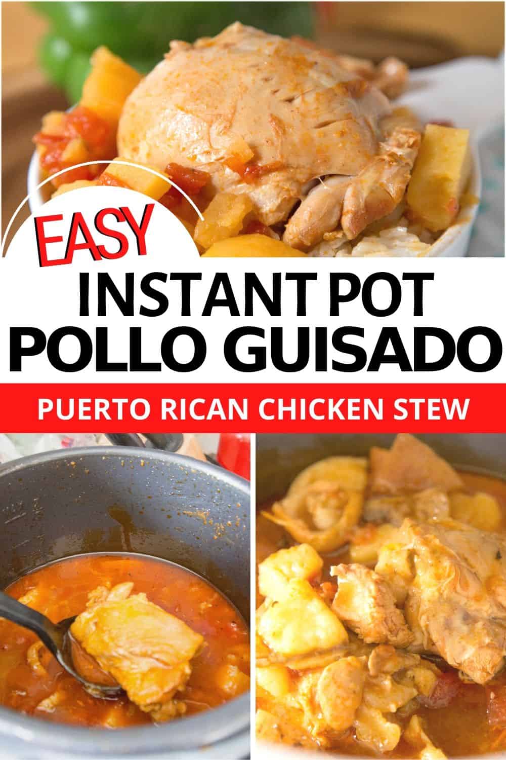 Learn how to create this delicious pollo guisado recipe using your Instant Pot! Puerto Rican chicken stew is so easy to make and taste just like home. via @mystayathome