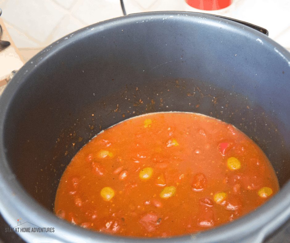 Ingredients added to the instant pot