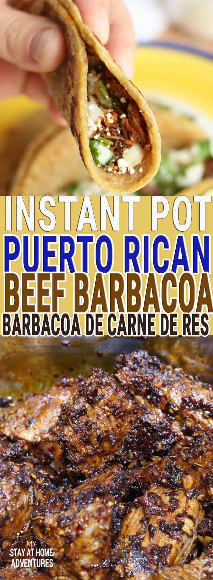 A delicious Instant Pot Puerto Rican beef barbacoa is what's you need to create today! Learn how to create this Puerto Rican inspired recipe using your favorite electric pressure cooker. Another great way to create a fast and delicious meal in no time.