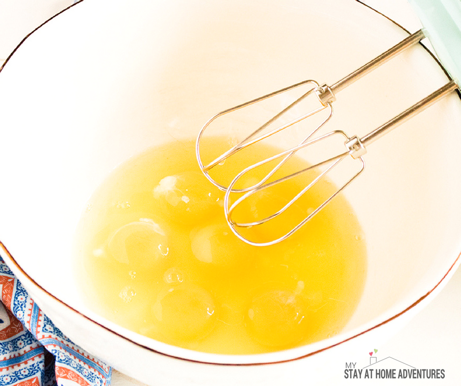 eggs in a mixing bowl.