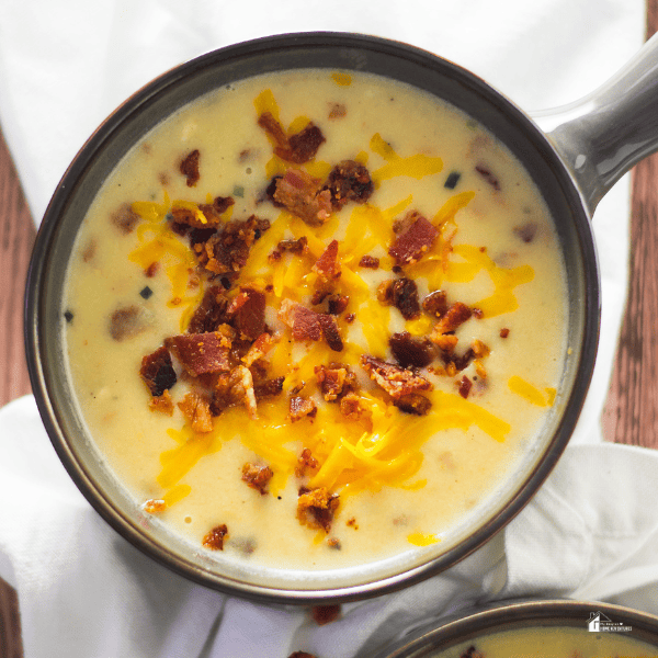 a close up image of Instant Pot potato soup