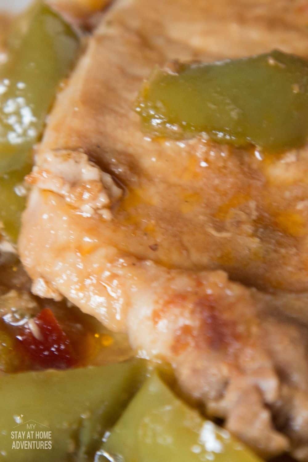 Puerto Rican food is largely influenced by African, Spanish, and French cuisines. However, with a heavy emphasis on pork dishes, Puerto Rico's most popular dish is Chuletas Guisadas. This stewed pork chops dish can vary in taste from soup to dry with more or less sauce depending on the region of Puerto Rico where you are eating it. It typically has vegetables such as bell peppers, onion, garlic cloves, and tomato sauce that cook down into a thick gravy for the meat to simmer until tender while rice cooks separately. via @mystayathome