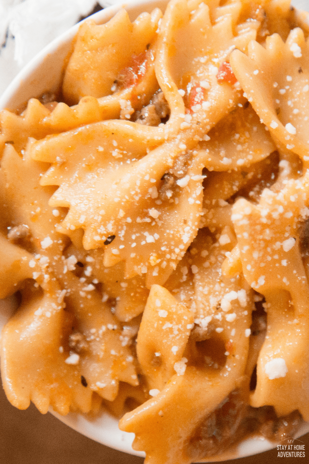 Skip the store-bought spaghetti sauce and try this delicious Instant Pot Puerto Rican style Beef and Pasta in less than 20 minutes. via @mystayathome