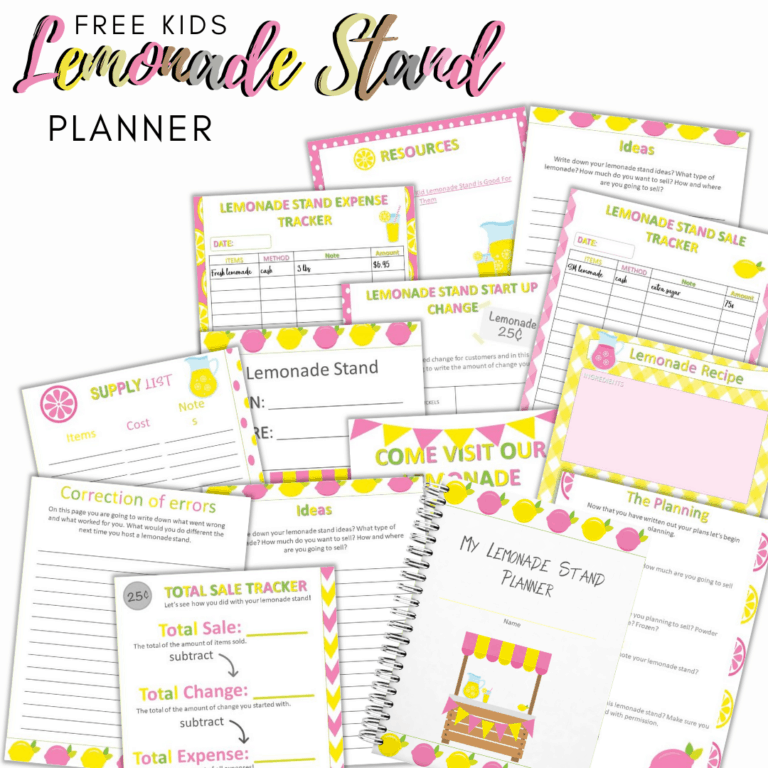 Free Kids Lemonade Stand Planner