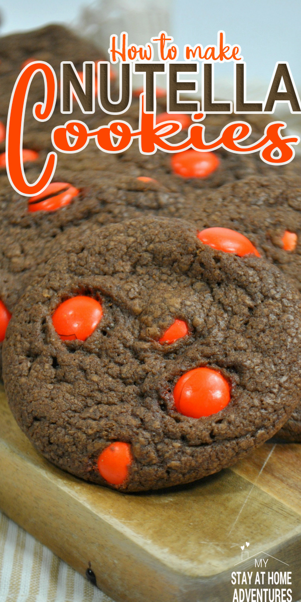 You are going to have to try these Nutella cookies. Get the detailed recipes and learn how to make this chocolate Nutella cookie recipe with M&M's. #nutella #nutellacookies via @mystayathome