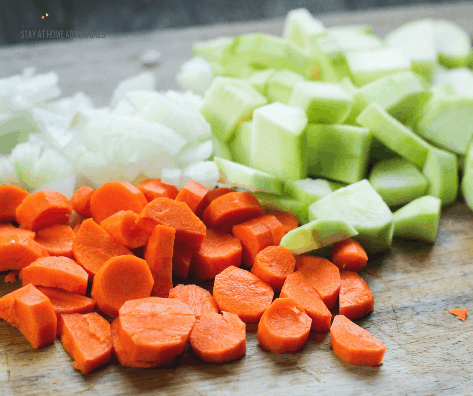 Vegetables to make pressure cooker homemade spaghetti sauce.