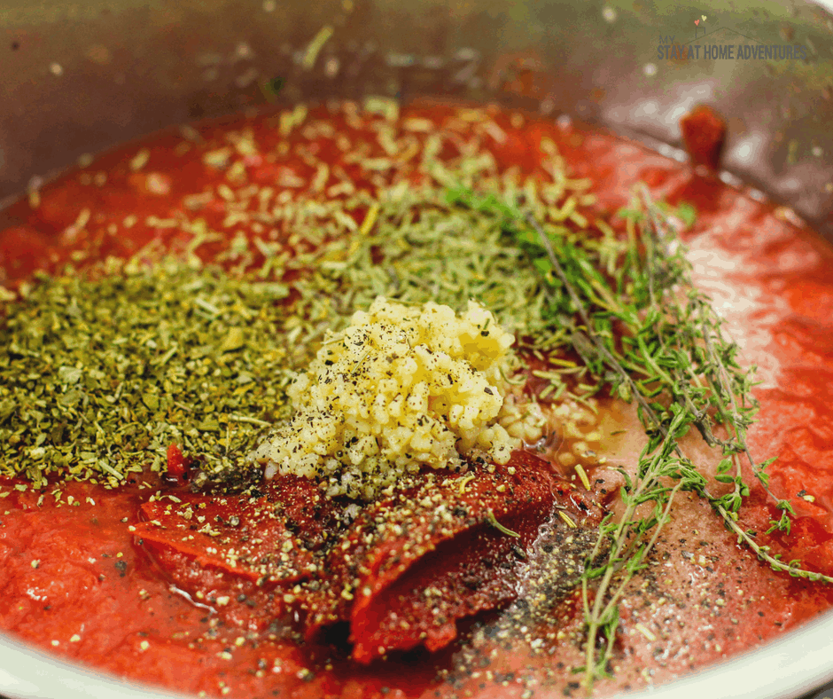 Homemade spaghetti sauce using an Instant Pot