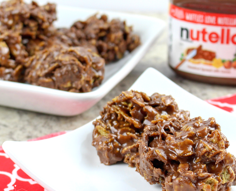 No Bake Nutella Cornflake Treats (4 Ingredients Only)