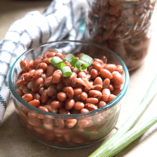 cooked dried beans served.