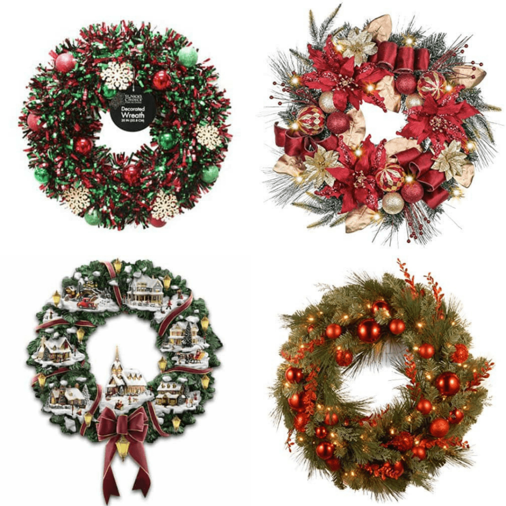 four christmas wreaths