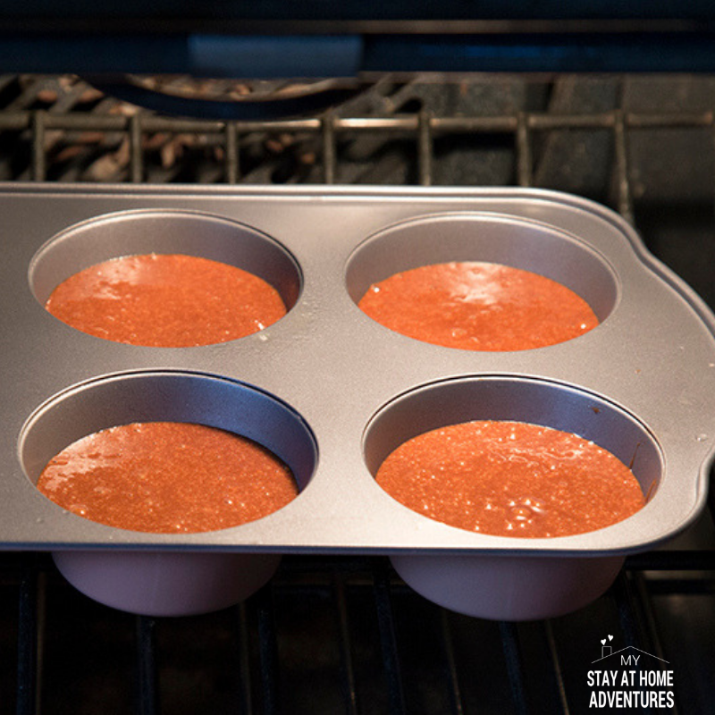 You can bake your Nutella care recipe in a regular 2 inch baking pan, we used muffin pans.