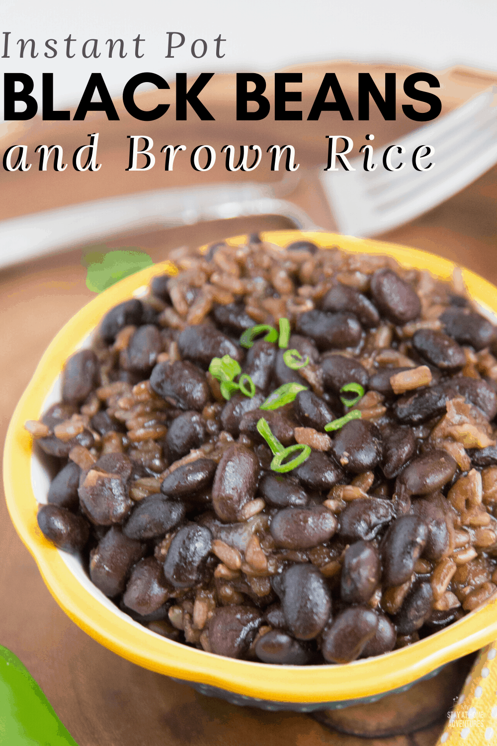 Looking for a meatless or vegan-friendly dinner? Try this Instant Pot Black Beans and Brown Rice Recipe for tonight. Full of flavor and easy to make. #meatless #Instantpot #brownrice #blackbeanrecipe #nomeatrecipe via @mystayathome