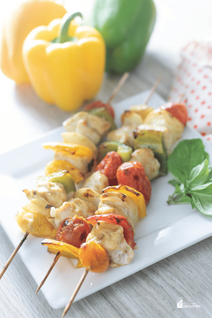 Air Fryer Curry Chicken Kabobs pin sized image