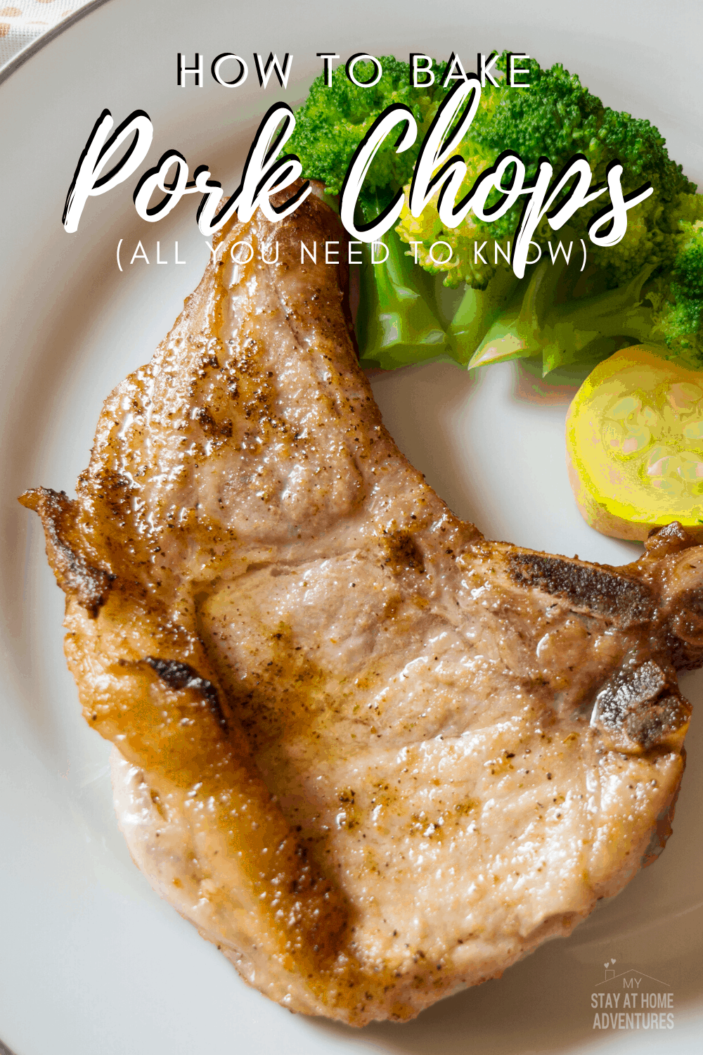 How to bake pork chops or how to cook pork chops in the oven is something that many new cooks wonder. Learn how to bake delicious juicy pork chops today. via @mystayathome