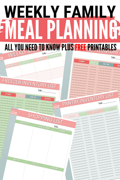 Save time and money in the kitchen this week and every week by understanding what a weekly family meal plan is. Download the meal planning sheets today.