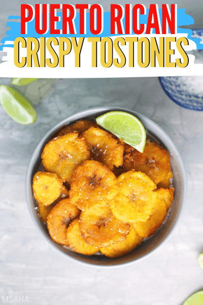 Double fried crispy Puerto Rican tostones you are going to love. Serve them with Mayo-Ketchup sauce or as a side dish on your next meal. via @mystayathome