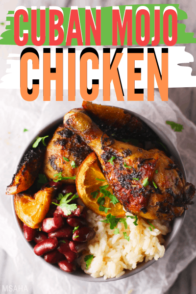 This Cuban Mojo Chicken recipe is made with orange and cilantro and baked to perfection! 